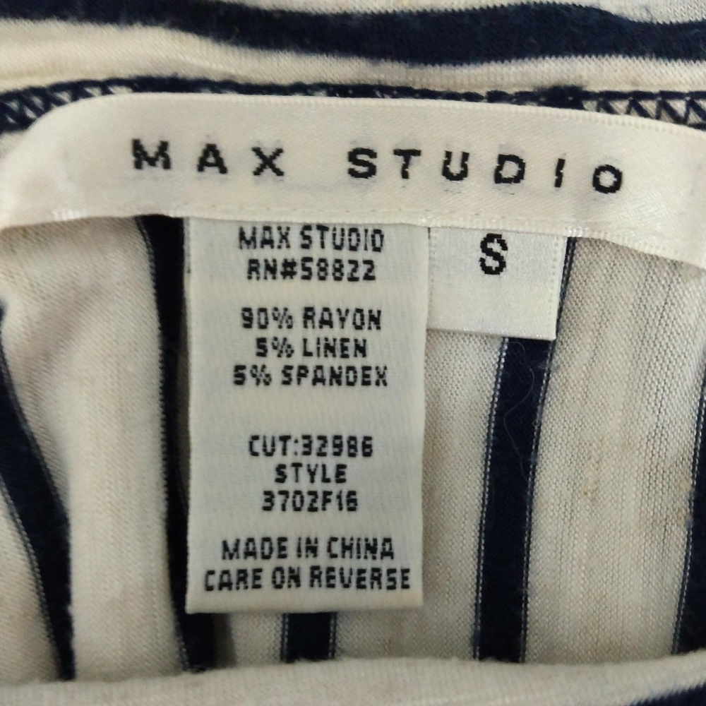 Max Studio SZ Small Ivory Black Striped Skirt EUC - Picture 2 of 6